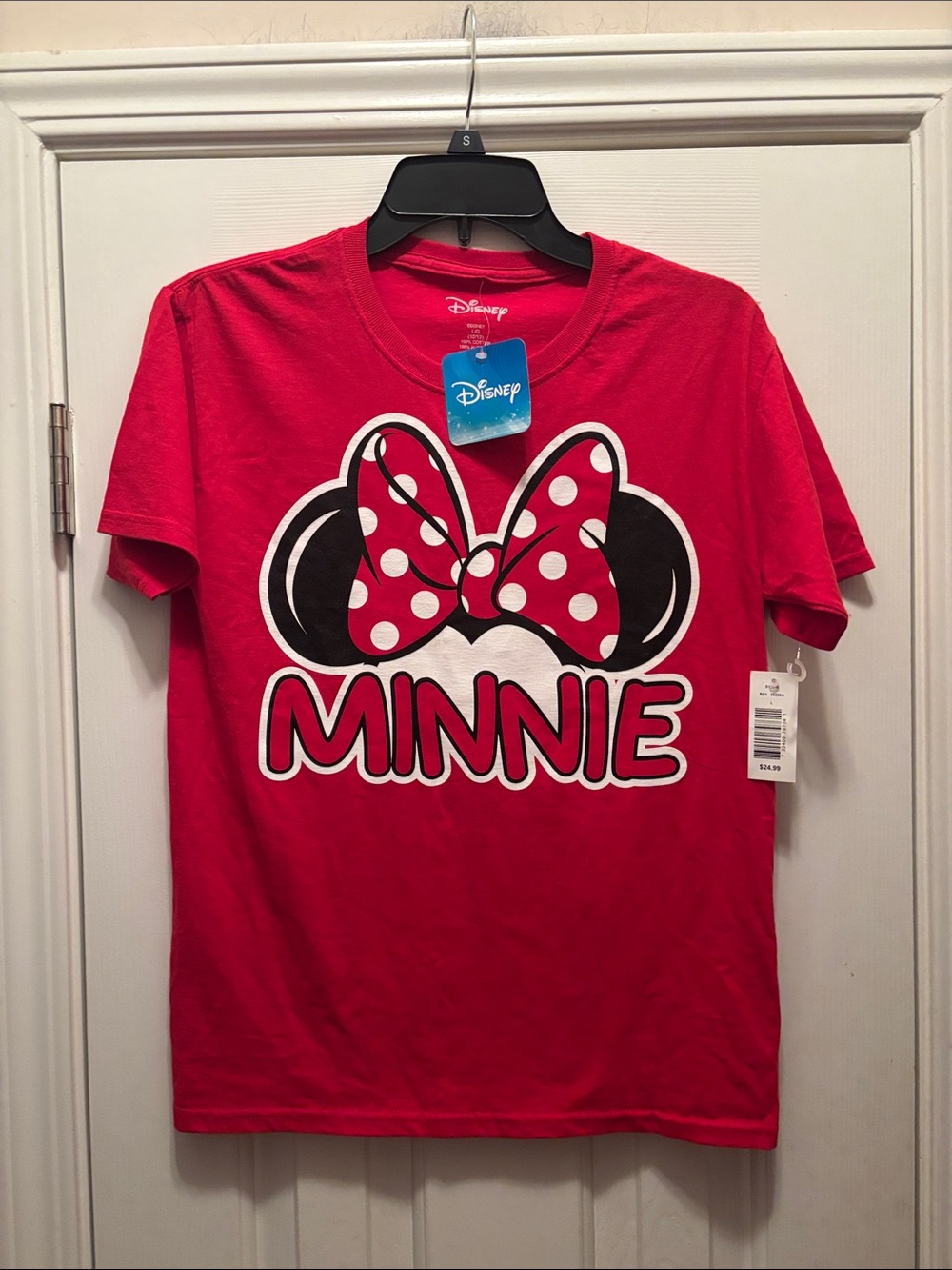 NWT Disney Red Minnie Graphic Tee with Polka Dot Bow